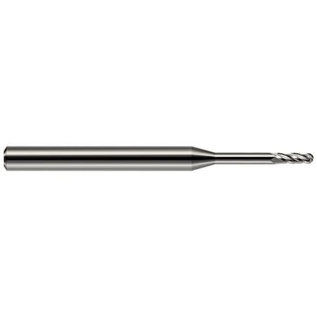 Harvey Tool 0.0310 in. 1/32 Cutter dia. x 0.0930 in. 3/32 x 1/4 in. Reach Carbide Ball End Mill, 2 Flutes 903831